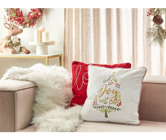 Beliani Cojín decorativo ECHEVERIA Blanco