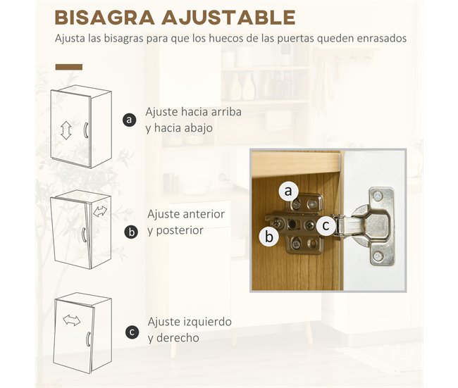 Alacena de Cocina Melamina de Madera, Pino HOMCOM, hogar - cocina Marron