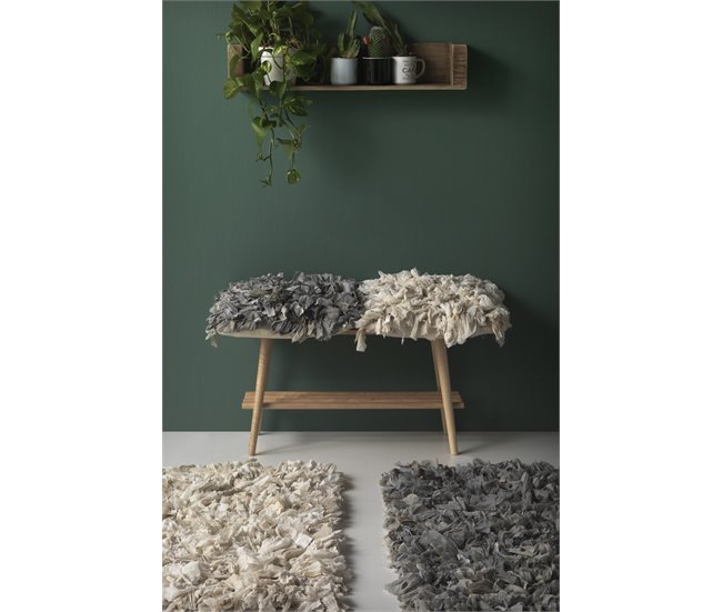 Alfombra de algodón y poliéster 120x60 Gris