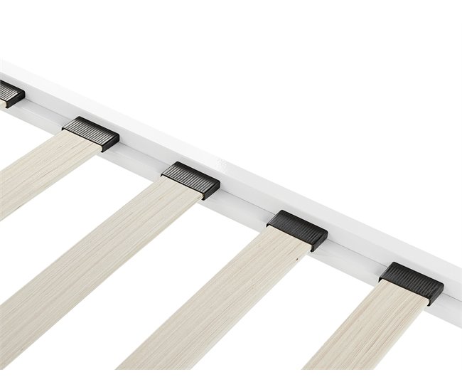 Beliani Cama con somier Metal CUSSET 187x209 Blanco