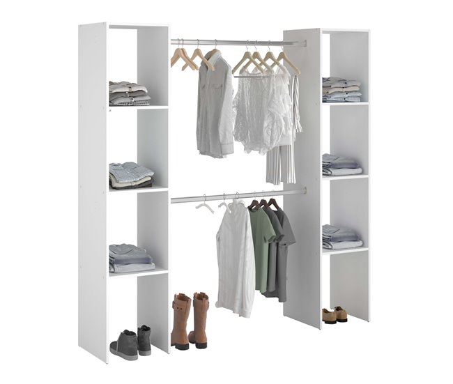 Vestidor Abierto Modular Custom 2 Modulos A Blanco
