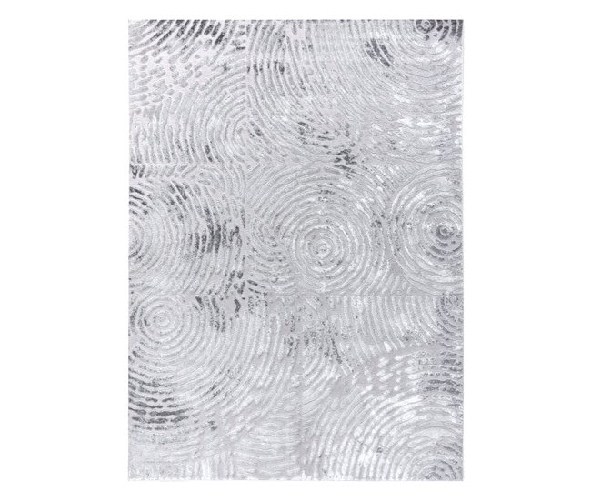 Alfombra MEFE moderna 8725 Huella dactilar Structural 140x190 Gris