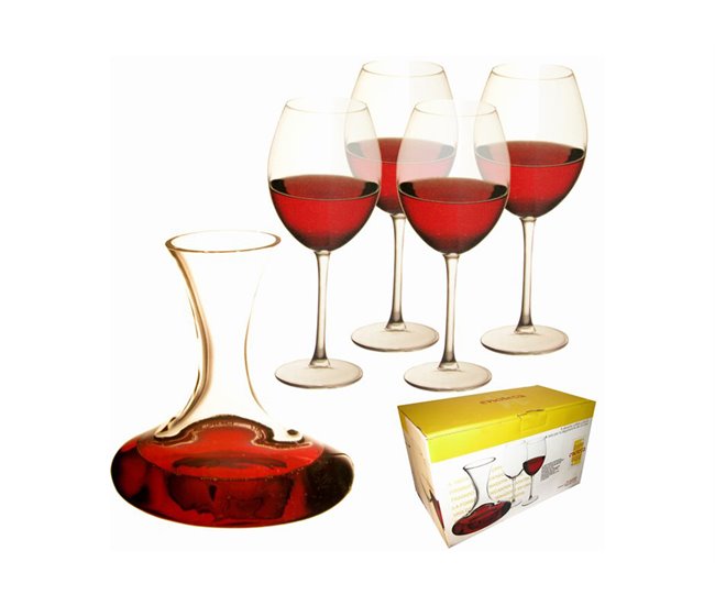 Set 4 copas con decantador LARA Transparente