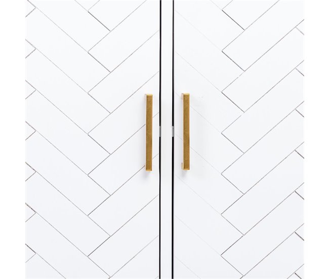 Aparador de 3 puertas de madera y metal Blanco