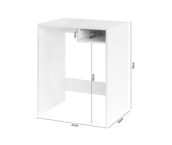 Escritorio LUPYN con 1 hueco blanco Blanco
