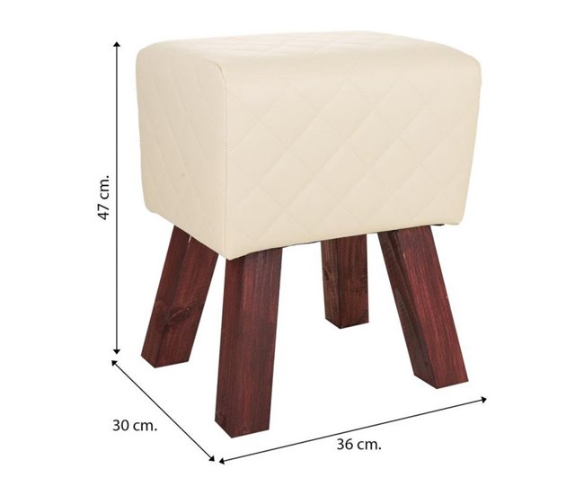 Taburete tapizado Beige