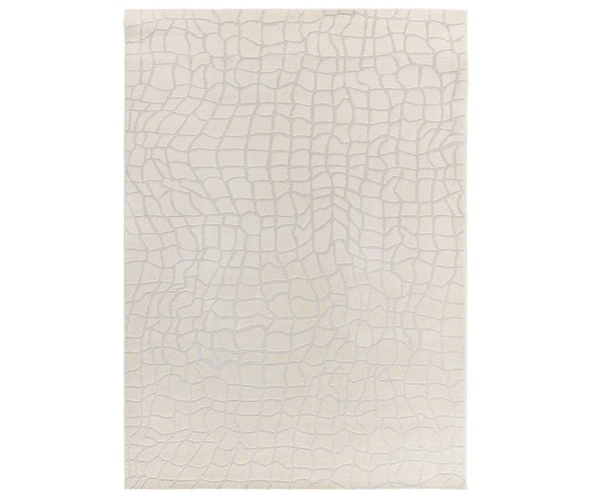Alfombra de estilo moderno con relieve BARESA - ATTICGO 80x150 Plateado