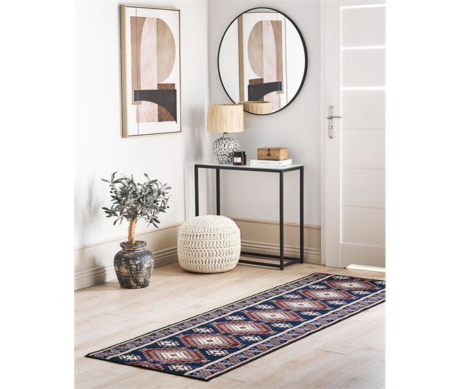 Beliani Alfombra de pelo corto KANGAL 80x240 Azul