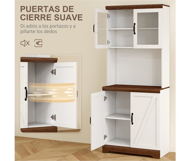 Alacena de Cocina MDF HOMCOM, hogar - cocina Blanco