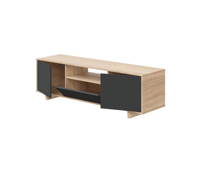 Mueble TV Zaida 3 Puertas Color Roble/Gris Gris
