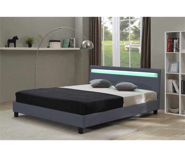 Cama LED 140x190 Gris