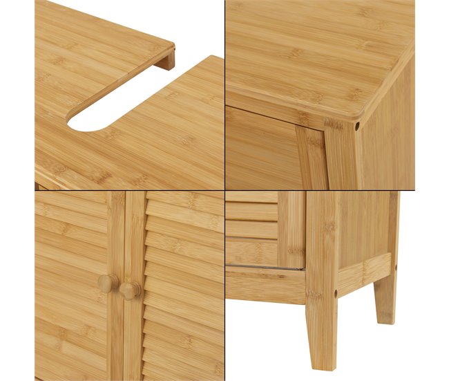 Mueble bajo lavabo Värmdö con 2 puertas bambú Natural
