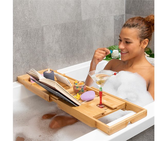 Bandeja para Bañera de Bambú Extensible Multicolor