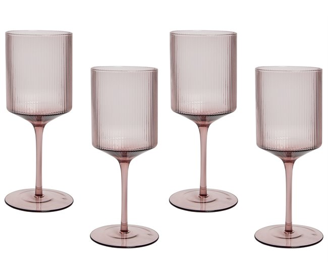 Beliani Cristalería Vidrio AMETHYST Rosa Talco