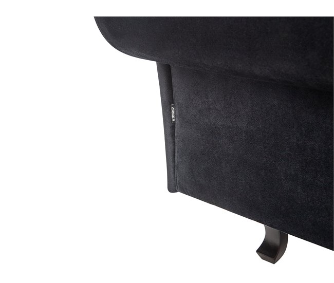 Beliani Chaise longue izquierdo Terciopelo LATTES Negro