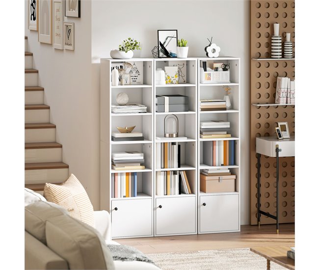 Estantería para Libros Melamina de Madera, MDF HOMCOM Blanco