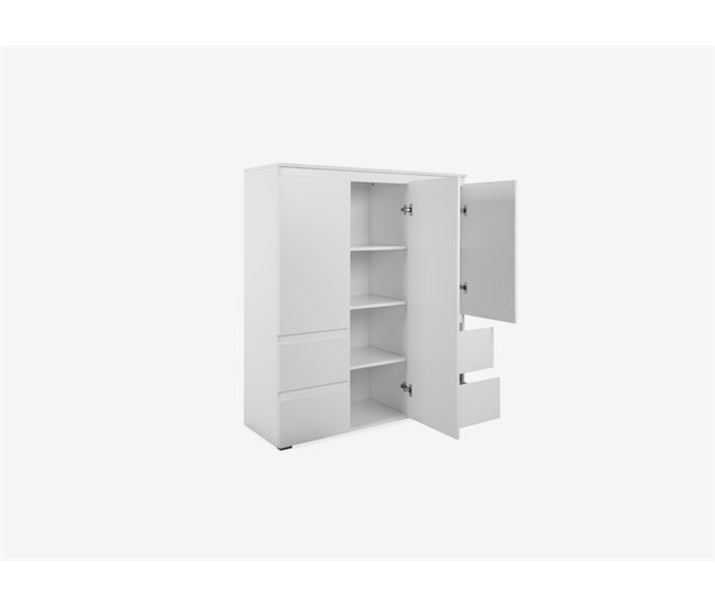 Aparador alto SKIPPER 3 puertas 4 cajones Blanco