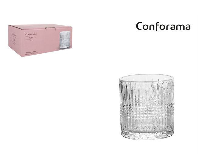 Set vasos LINE 6 piezas 0,275 litros marca CONFORAMA Transparente