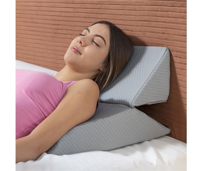Almohada Triangular Multiposición de Doble de Cuña Gris