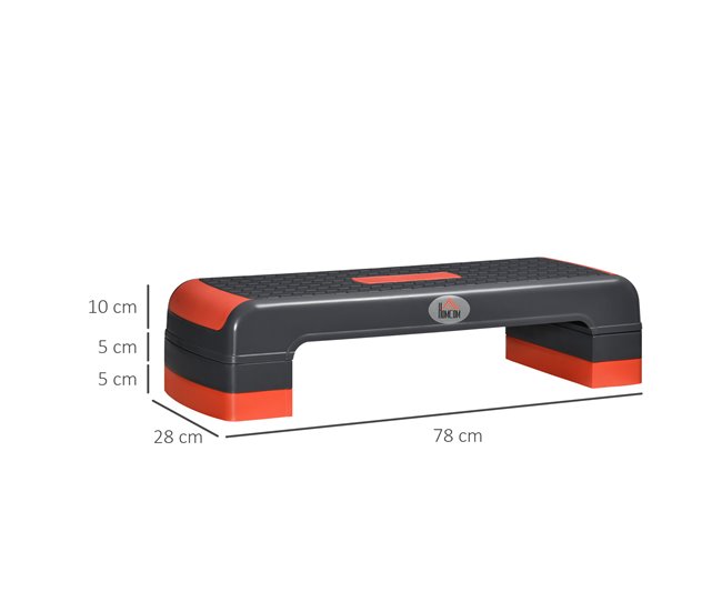 Step de Aeróbic PP HOMCOM, deportes y ocio - fitness Rojo
