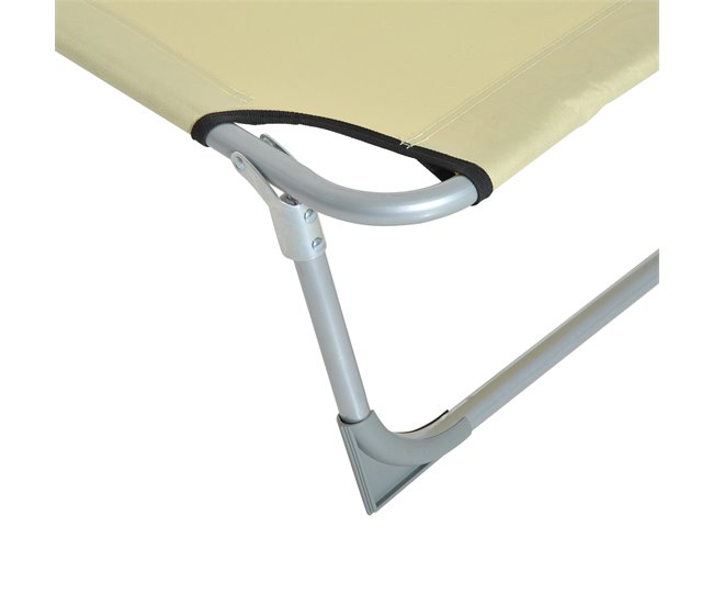 Tumbona Plegable Tela Oxford, Metal Outsunny Crudo