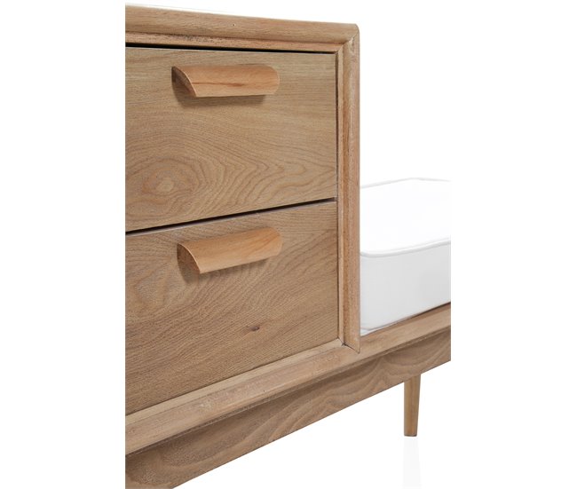 Banco De Madera De Mango Natural Con Patas Y 2 Sillas Natural