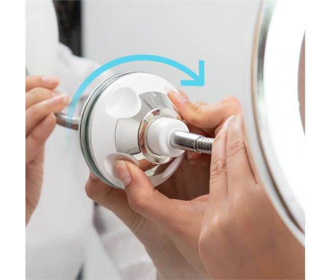 Espejo de Aumento LED con Brazo Flexible y Ventosa Mizoom Blanco