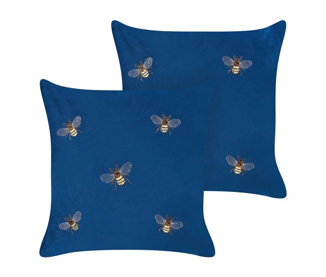 Beliani Cojín decorativo TALINUM 45x45 Azul