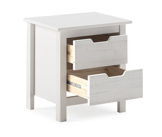 Mesita de noche JULIETA 2 cajones Blanco