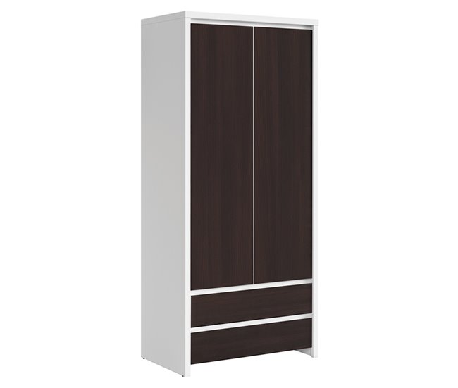 Armario 2 puertas 2 cajones Soren 90 Blanco/ Madera
