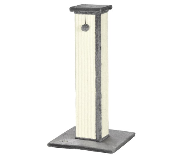 Rascador para Gatos Aglomerado de Madera, Felpa, Sisal PawHut Gris