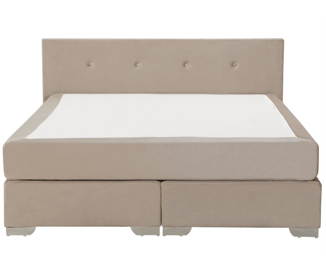 Beliani Cama continental Terciopelo CONSUL 191x212 Beige