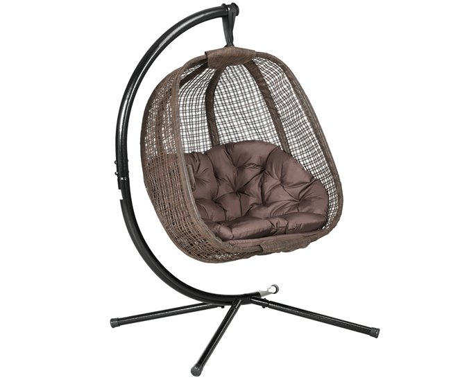 Silla Colgante Acero Marron