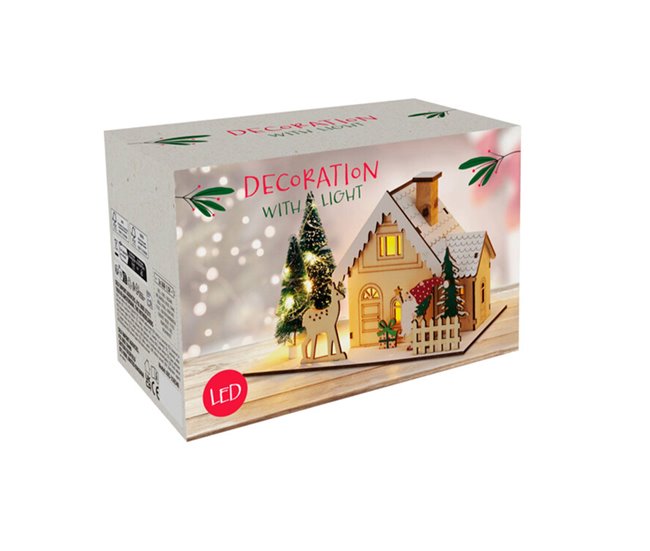 Casa navideña decorativa con 11 Luces LED Multicolor