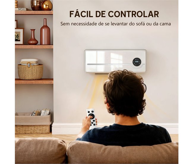 Calentador Eléctrico Pared PP, PA HOMCOM, hogar - climatización Blanco