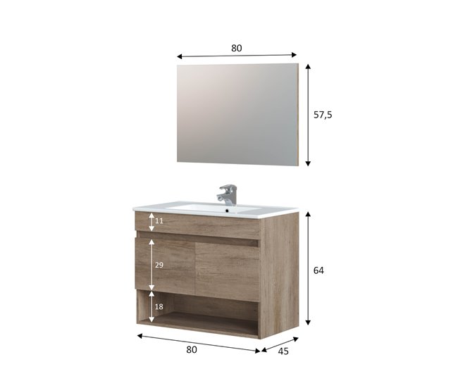 Bajo el armario efecto madera Beige