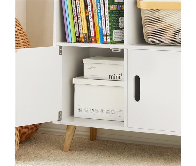 Librería Infantil con 2 Estanterías Abiertos KMB58-W SoBuy Blanco