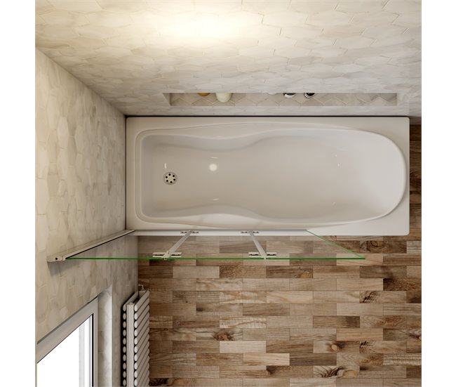 Mampara de Bañera Plegable,3 Hojas,Vidrio Templado 6mm Antical, Alture 140cm,Ancho 2cm Ajustable 