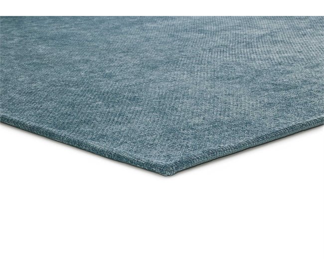 ATTICGO Alfombra lavable lisa en tejido plano Harris 60x120 Azul