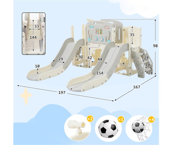 8 en 1, juego de juegos para niños, tobogán Multicolor