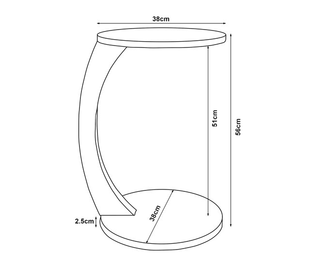 Mesa auxiliar Holeby con 4 ruedas 38x38 Arena