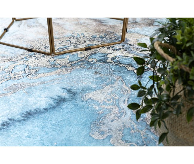 Alfombra lavable ANDRE 2248 Mármol 120x170 Azul