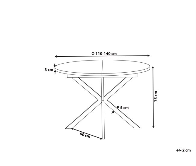 Beliani Mesa de comedor extensible FRIONA Madera Oscura