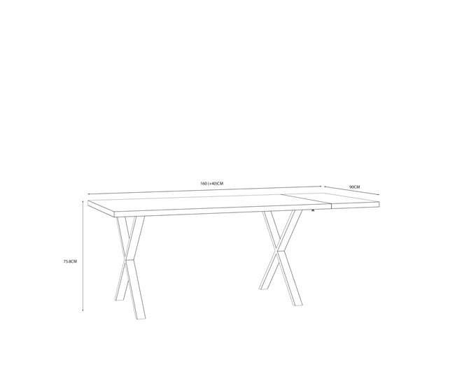 Mesa extensible de comedor NELLEKE Cemento