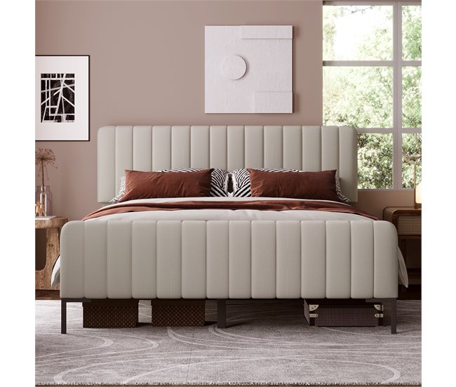 Camas de matrimonio 145x209 Beige