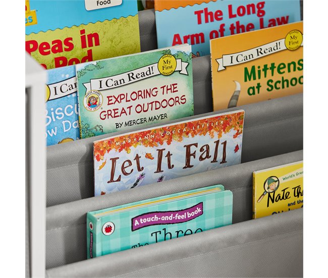 Librería Infantil para niños con 2 Cestas SoBuy KMB76-W Blanco