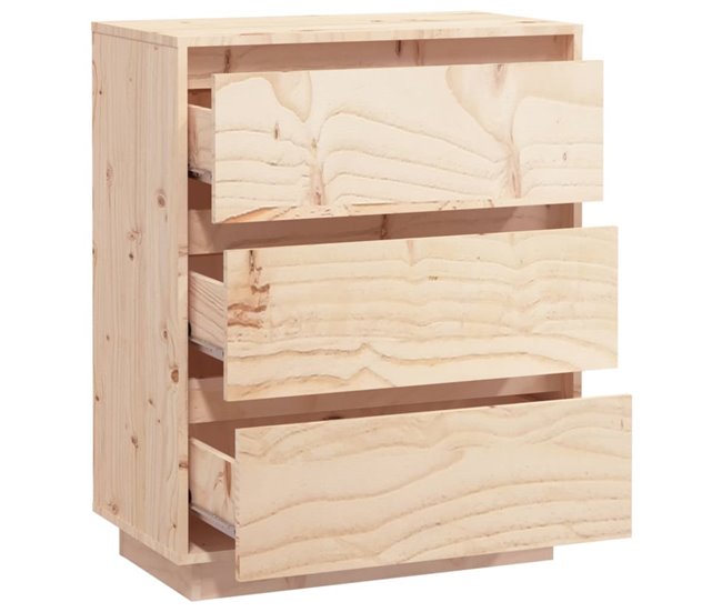 Aparador de madera maciza de pino 60 Blanco