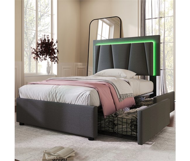 Camas individuales 207x99 Gris