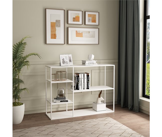 Estantería de pie Isojoki de 5 niveles metal Blanco