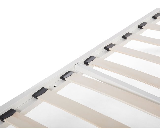 Beliani Cama con somier Metal LYRA 162x209 Blanco